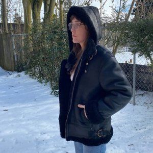 Small Shearling AviatorJacket Coat Sheepskin